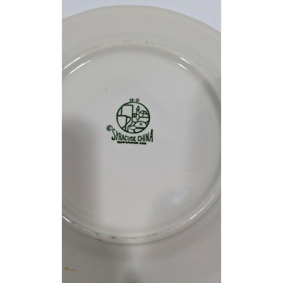 Syracuse China White 10 1/2" Dinner Plate Scalloped Edges Vintage USA - Picture 5 of 6